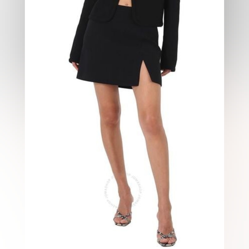 Mach and Mach Black Wool Miniskirt